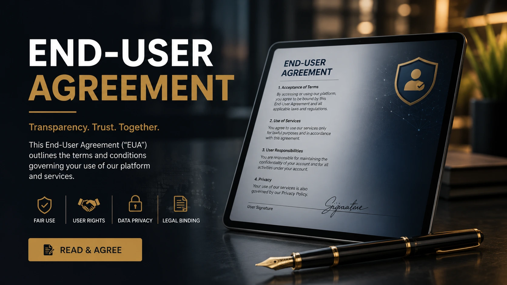 End User Agreement Banner