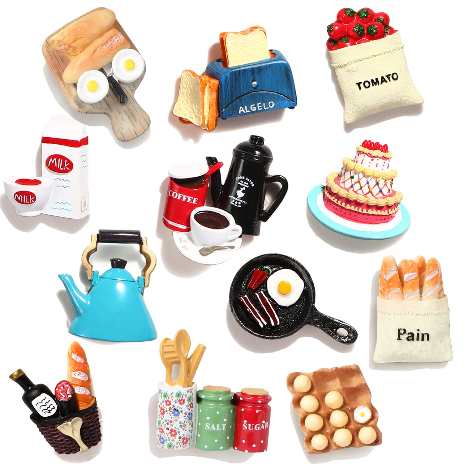Miniature Food & Kitchen Décor Figurines Set – Handcrafted Resin Collectibles
